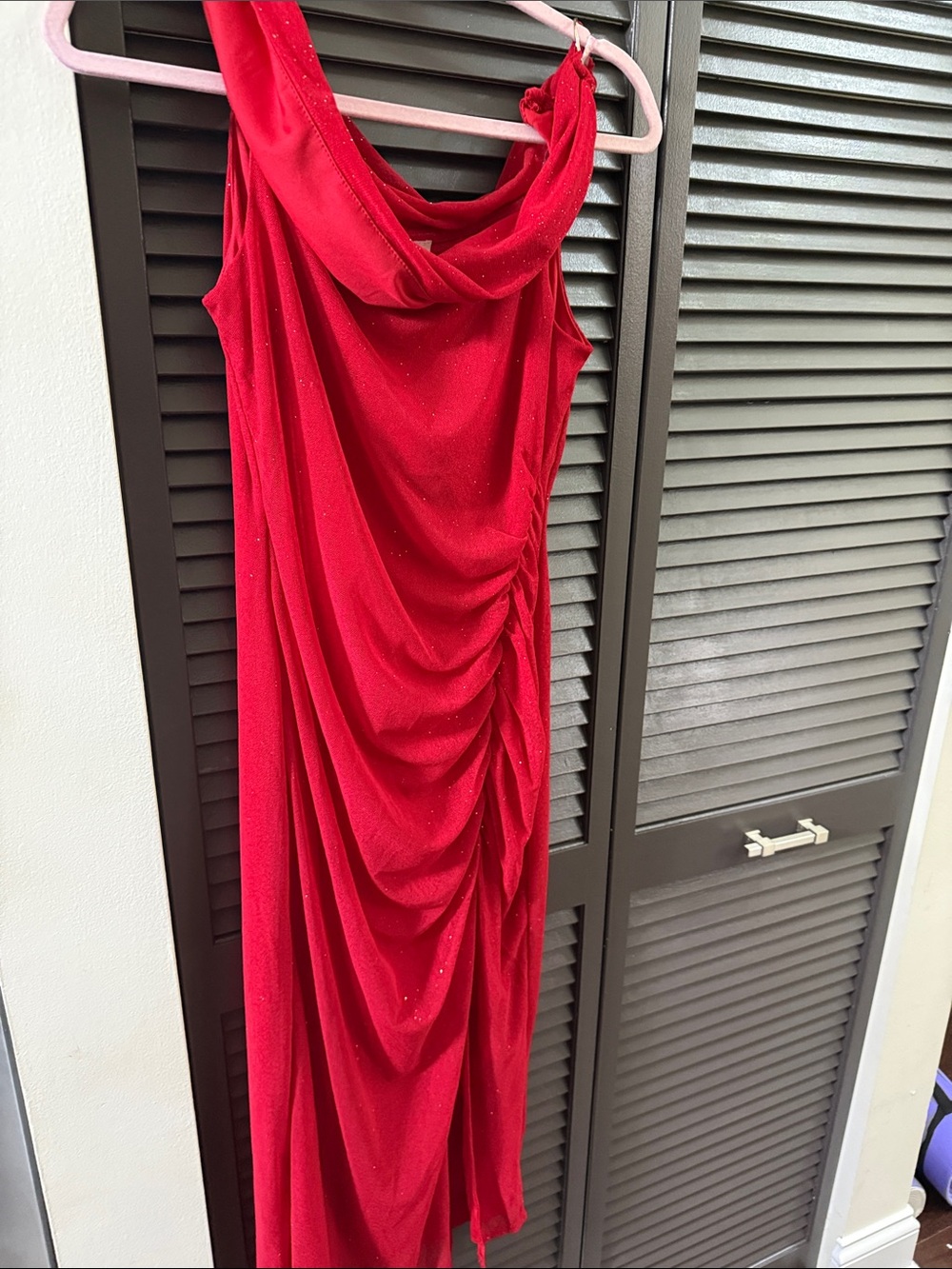 Red Draped Evening Dress - Picture 1 of 1